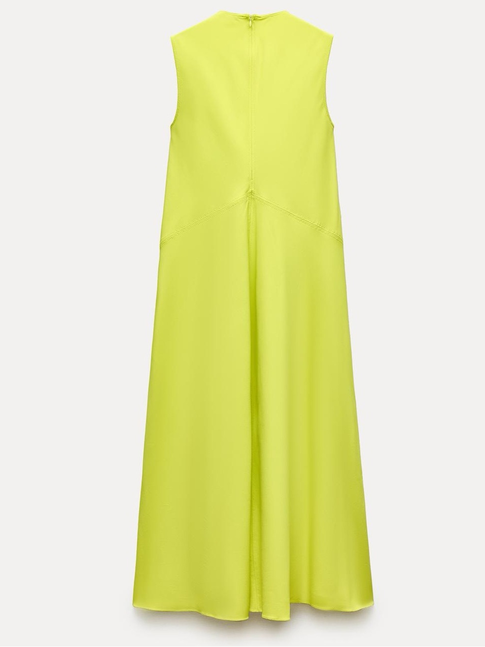 Zara Neon Yellow Sleeveless Maxi Dress L